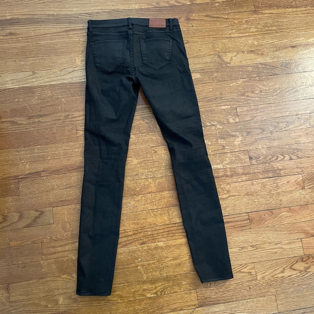 MadeWell Women’s Midrise Coated black Skinny Jeans - Picture 2 of 5